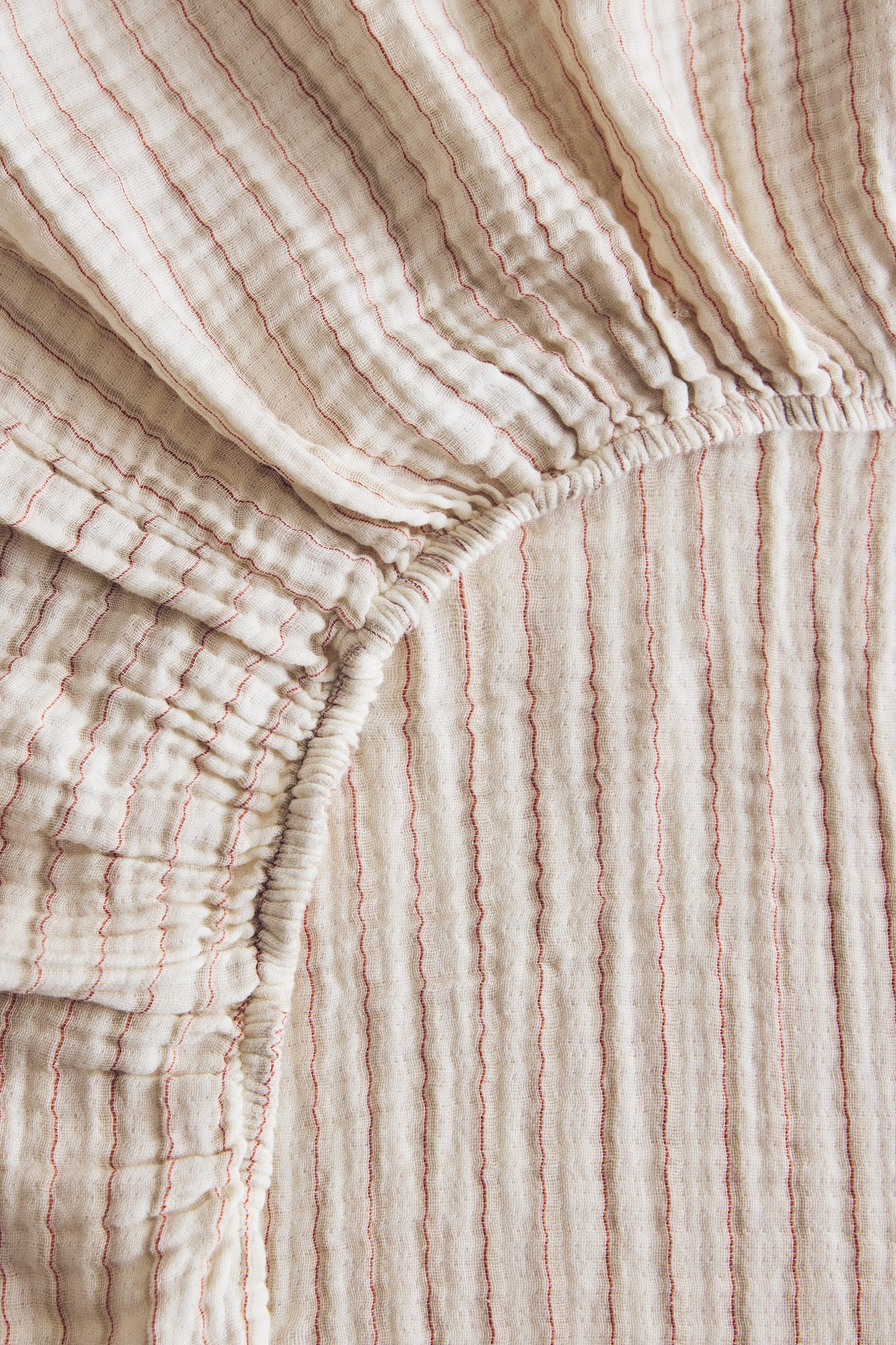 DRAP-HOUSSE ENFANT COTON GAZE RAYURES